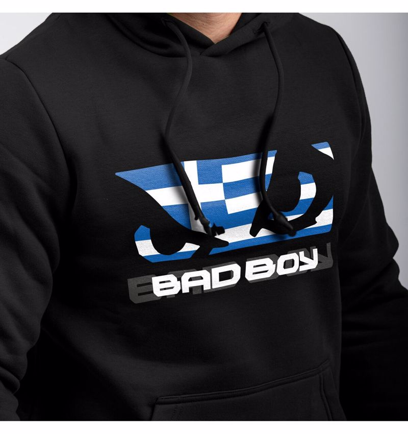 BAD BOY greek flag HOODIE - black